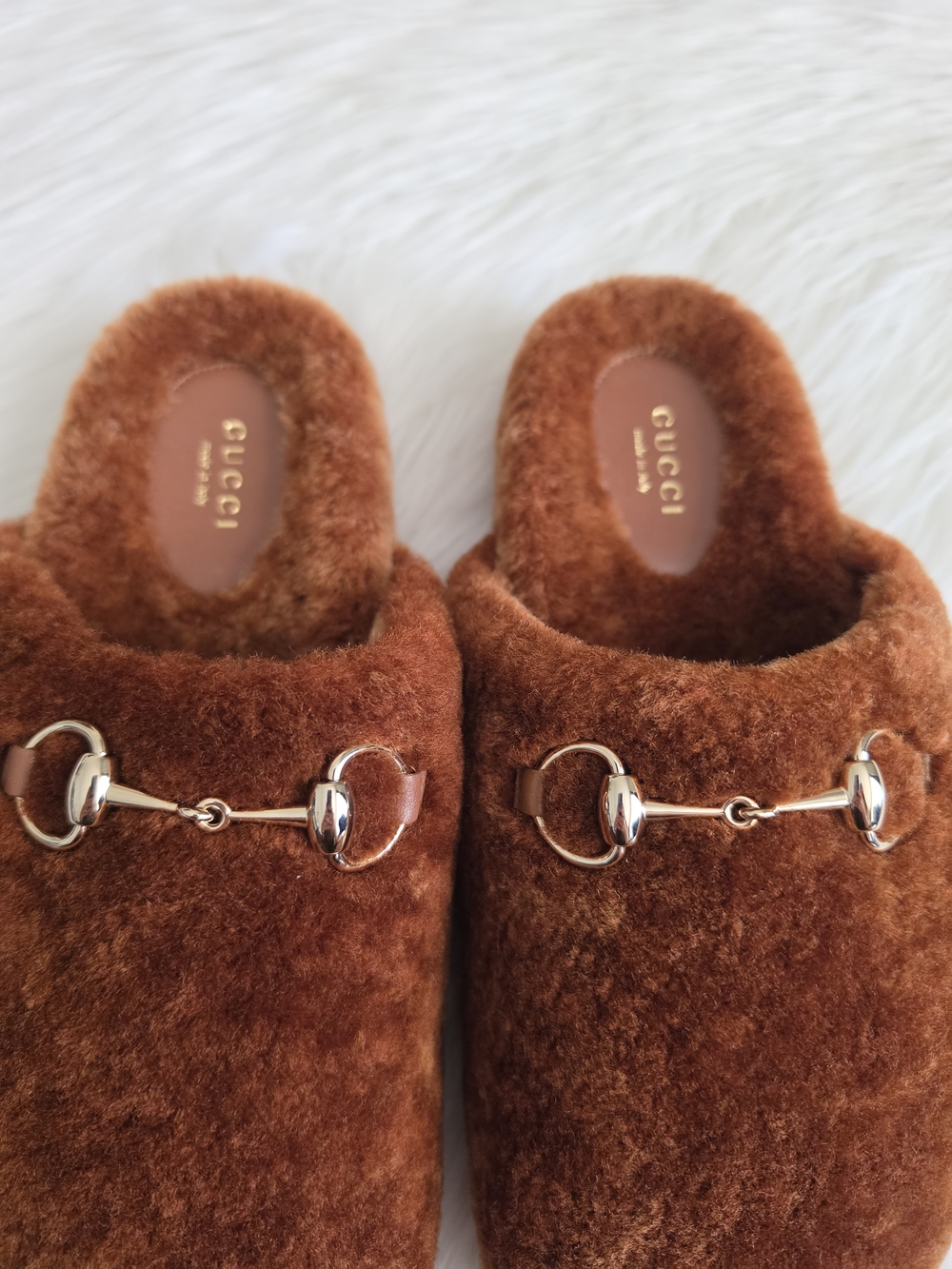 Gucci Horsebit Shearling Mules - Picture 3 of 5